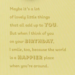 Hallmark You Make The World A Happier Place Birthday Card With Wearable Pin -Hallmark Gift Shop Smiling Daisy Pin on Yellow Ombr Birthday Card 999HBD4701 03