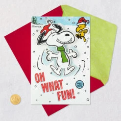 Hallmark Peanuts® Snoopy Snow Angel Musical Christmas Card With Motion -Hallmark Gift Shop Snoopy Snow Angel Musical Christmas Card With Motion 959XOC5027 05