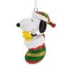 Peanuts® Snoopy And Woodstock In Stocking Hallmark Ornament -Hallmark Gift Shop Snoopy Woodstock in Stocking Christmas Ornament 3HCM4263 01