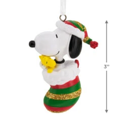 Peanuts® Snoopy And Woodstock In Stocking Hallmark Ornament -Hallmark Gift Shop Snoopy Woodstock in Stocking Christmas Ornament 3HCM4263 04