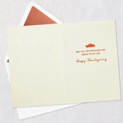 Hallmark Peanuts® Snoopy And Woodstock Thankful For You Thanksgiving Card -Hallmark Gift Shop Snoopy and Woodstock Eating Pie Thanksgiving Card 699IET8705 03