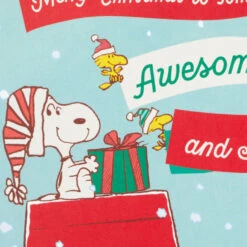 Hallmark Peanuts® Snoopy And Woodstock You're Awesome And Amazing Funny Pop-Up Christmas Card -Hallmark Gift Shop Snoopy on a Snowy Roof Christmas Card 659XZH2375 05