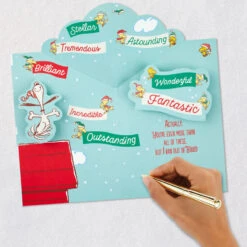 Hallmark Peanuts® Snoopy And Woodstock You're Awesome And Amazing Funny Pop-Up Christmas Card -Hallmark Gift Shop Snoopy on a Snowy Roof Christmas Card 659XZH2375 07