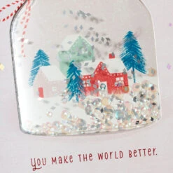 Hallmark You Make The World Better Christmas Card For Daughter -Hallmark Gift Shop Snow Globe Confetti Shaker Daughter Christmas Card 799XZH6691 06