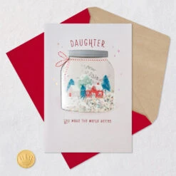 Hallmark You Make The World Better Christmas Card For Daughter -Hallmark Gift Shop Snow Globe Confetti Shaker Daughter Christmas Card 799XZH6691 07
