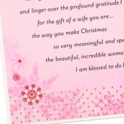 Hallmark I'm Blessed To Do Life With You Religious Christmas Card For Wife -Hallmark Gift Shop Snowflake on Pink Christmas Card for Wife 699XDS4155 05