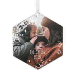 Hallmark Snowflakes Metal Personalized Ornament, Custom Photo And Text