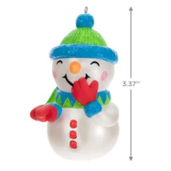 Hallmark Pull My Finger Snowman Ornament With Sound -Hallmark Gift Shop Snowman With BlueGreen HatScarf Keepsake Ornament 2199QGO2829 03