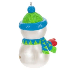 Hallmark Pull My Finger Snowman Ornament With Sound -Hallmark Gift Shop Snowman With BlueGreen HatScarf Keepsake Ornament 2199QGO2829 06