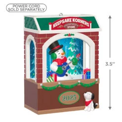 Hallmark Rockin' Window Shopping 2025 Musical Ornament With Light And Motion -Hallmark Gift Shop Snowman With Guitar Store Window Keepsake Ornament 5QGO3162 04