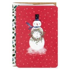 Hallmark Snowman With Wreath Boxed Christmas Cards, Pack Of 16 -Hallmark Gift Shop Snowman With Wreath Boxed Christmas Cards 1XPX1224 02