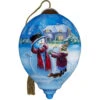 Ne'Qwa Art You Warm My Heart Snowman And Child Glass Christmas Ornament -Hallmark Gift Shop Snowman and Child With Hot Cocoa Blown Glass Ornament 7251115 01