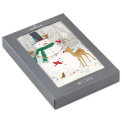Hallmark Snowman And Deer Boxed Holiday Cards, Pack Of 16