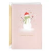 Hallmark Season Of Magic Christmas Card -Hallmark Gift Shop Snowman on Blush Pink Christmas Card 659IXC2045 01