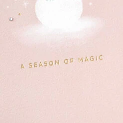 Hallmark Season Of Magic Christmas Card -Hallmark Gift Shop Snowman on Blush Pink Christmas Card 659IXC2045 05