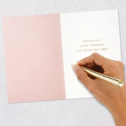 Hallmark Season Of Magic Christmas Card -Hallmark Gift Shop Snowman on Blush Pink Christmas Card 659IXC2045 07