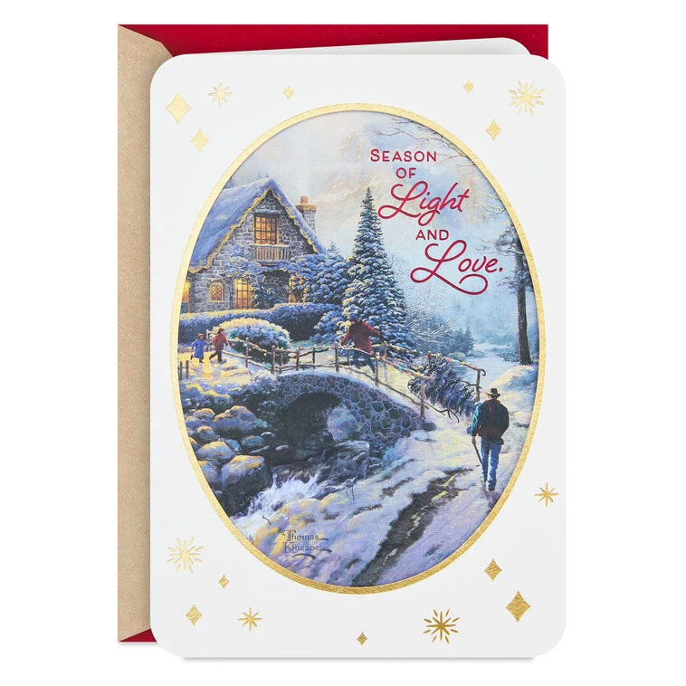 Hallmark Thomas Kinkade Season Of Light And Love Christmas Card 3 Hallmark Thomas Kinkade Season Of Light And Love Christmas Card
