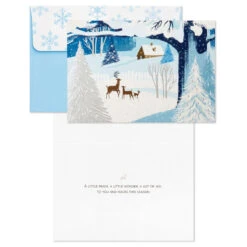 Hallmark Snowy Landscape With Deer Boxed Holiday Cards, Pack Of 16 -Hallmark Gift Shop Snowy Landscape With Deer Boxed Christmas Cards 1XPX1110 03