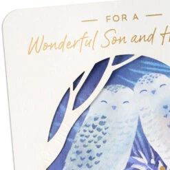 Hallmark Love The Two Of You Together Christmas Card For Son And His Love -Hallmark Gift Shop Snuggling Owls Christmas Card for Son and Partner 699XZH1895 05