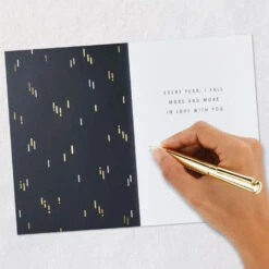 Hallmark I'm So In Love With You Romantic Anniversary Card -Hallmark Gift Shop Sparkly Black and Gold Romantic Anniversary Card 759LAD2919 06