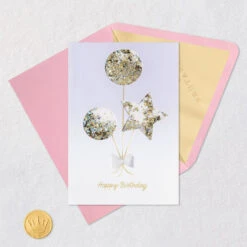 Hallmark A Day Filled With Fun Birthday Card -Hallmark Gift Shop Sparkly Confetti Balloons Birthday Card 859LAD2937 05