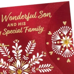 Hallmark You're All Loved So Much Christmas Card For Son And Family -Hallmark Gift Shop Sparkly Snowflakes Christmas Card for Son and Family 799XZH1925 05