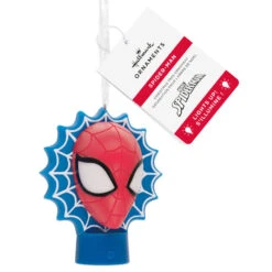 Marvel Spider-Man Face On Web Hallmark Ornament With Light -Hallmark Gift Shop SpiderMan Face on Web Christmas Ornament 3HCM3763