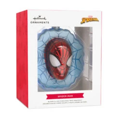 Marvel Spider-Man Face On Web Blown Glass Hallmark Ornament -Hallmark Gift Shop SpiderMan Face on Web Glass Christmas Ornament 3HCM3703 08