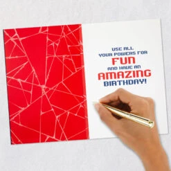 Hallmark Marvel Spider-Man Power And Responsibility Musical Birthday Card With Light -Hallmark Gift Shop SpiderMan Logo Music and Light Birthday Card 959TNG1572 06