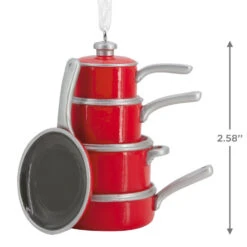Pots And Pans Hallmark Ornament -Hallmark Gift Shop Stacked Red Pots and Pans Christmas Ornament 1HGO3513 04