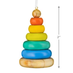 Stacking Rings Baby Toy Wood Hallmark Ornament -Hallmark Gift Shop Stacking Rings Baby Toy Christmas Ornament 1HAJ2032 04