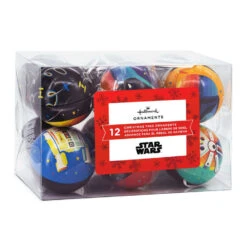 Star Wars™ Tin Ball Hallmark Ornaments, Set Of 12 -Hallmark Gift Shop Star Wars Ball Christmas Ornaments 3HCM2441 04