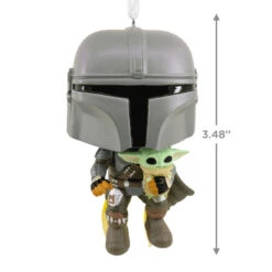 Star Wars The Mandalorian™ With Grogu™ Funko POP!® Hallmark Ornament -Hallmark Gift Shop Star Wars The Mandalorian With Grogu Funko POP Christmas Ornament 3HCM1103 03