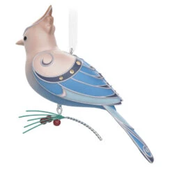 Hallmark The Beauty Of The Birds Leucistic Steller's Jay Ornament -Hallmark Gift Shop Stellers Jay Blue Bird Keepsake Ornament 1799QXE3307 06