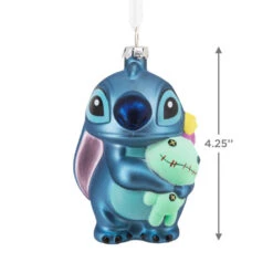 Disney Stitch With Scrump Blown Glass Hallmark Ornament -Hallmark Gift Shop Stitch With Scrump Glass Christmas Ornament 3HCM4705 04