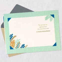 Hallmark Bundle Of Wonder New Baby Boy Card -Hallmark Gift Shop Stork and Leaves New Baby Boy Card 699G2583 03