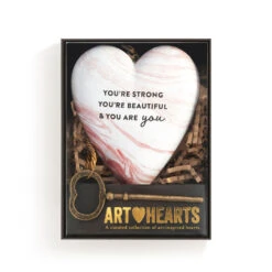 Demdaco Strong Beautiful You Art Heart With Key Stand -Hallmark Gift Shop Strong Beautiful You Heart Sculpture With Key 1003480430 04
