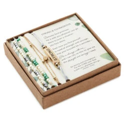 Hallmark Strong And Courageous Bracelets, Set Of 4 -Hallmark Gift Shop Strong and Courageous Beaded and Gold Bracelets 1REL1080 03