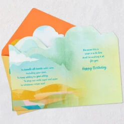 Hallmark Hoping So Many Good Things Birthday Card -Hallmark Gift Shop Sun Over Abstract Mountain Landscape Birthday Card 659HBD3880 07