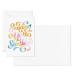 Hallmark Sending You Sunshine Blank Notes, Pack Of 10 -Hallmark Gift Shop Sunny Gradient Lettering Blank Note Cards Pack 3NOT1527 03