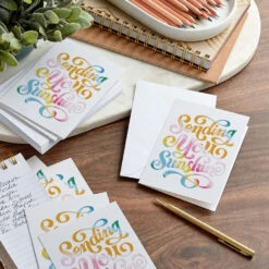 Hallmark Sending You Sunshine Blank Notes, Pack Of 10 -Hallmark Gift Shop Sunny Gradient Lettering Blank Note Cards Pack 3NOT1527 07