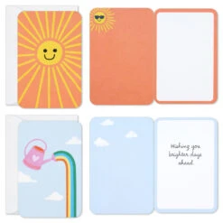 Hallmark Mini Cheerful Charm Assorted Multi-Occasion Cards, Pack Of 6 -Hallmark Gift Shop Sunny Illustrations Mini Cards Pack 3JBC1006 05