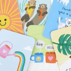 Hallmark Mini Cheerful Charm Assorted Multi-Occasion Cards, Pack Of 6 -Hallmark Gift Shop Sunny Illustrations Mini Cards Pack 3JBC1006 07