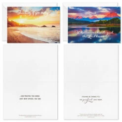 Hallmark Beautiful Views Boxed Religious Encouragement Cards Assortment, Pack Of 12 -Hallmark Gift Shop Sunsets Assorted Boxed Care and Concern Cards 3DSI3686 03