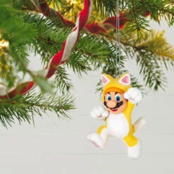 Hallmark Nintendo Super Mario™ Powered Up With Mario Cat Ornament -Hallmark Gift Shop Super Mario Cat Keepsake Ornament 1899QXR8199 02