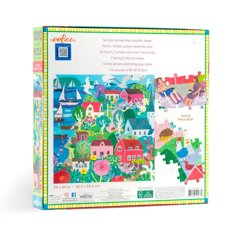 Eeboo Swedish Fishing Village 1000-Piece Jigsaw Puzzle 5 Eeboo Swedish Fishing Village 1000-Piece Jigsaw Puzzle - Image 3