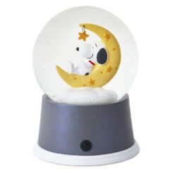 Hallmark Peanuts® Snoopy Sweet Dreams Snow Globe With Light -Hallmark Gift Shop Sweet Dreams Snoopy on Yellow Moon Water Globe 1BBY4760 03