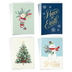 Hallmark Sweet Holiday Illustrations Assorted Christmas Cards, Pack Of 12