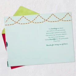 Hallmark Feeling Thankful For You Christmas Card With Spinner Wheel -Hallmark Gift Shop Tabletop Christmas Tree Card 799XZH1202 03