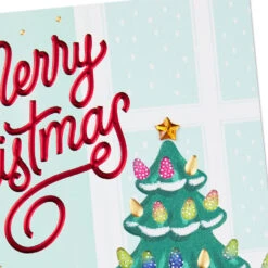 Hallmark Feeling Thankful For You Christmas Card With Spinner Wheel -Hallmark Gift Shop Tabletop Christmas Tree Card 799XZH1202 05